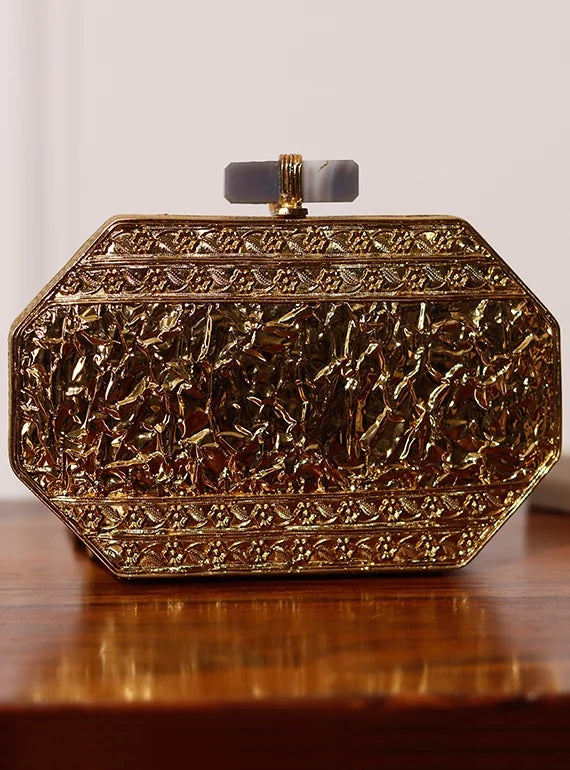 Inaayat Golden Mother of Pearl Clutch TC