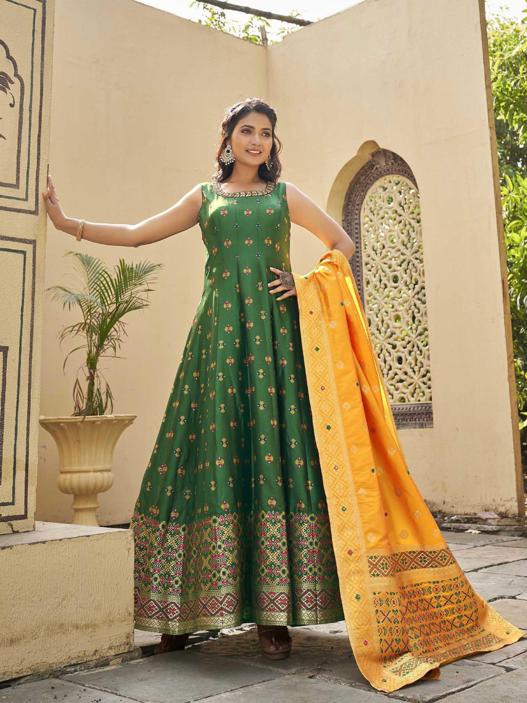 Premium designer salwar suit with dupatta IF - Green