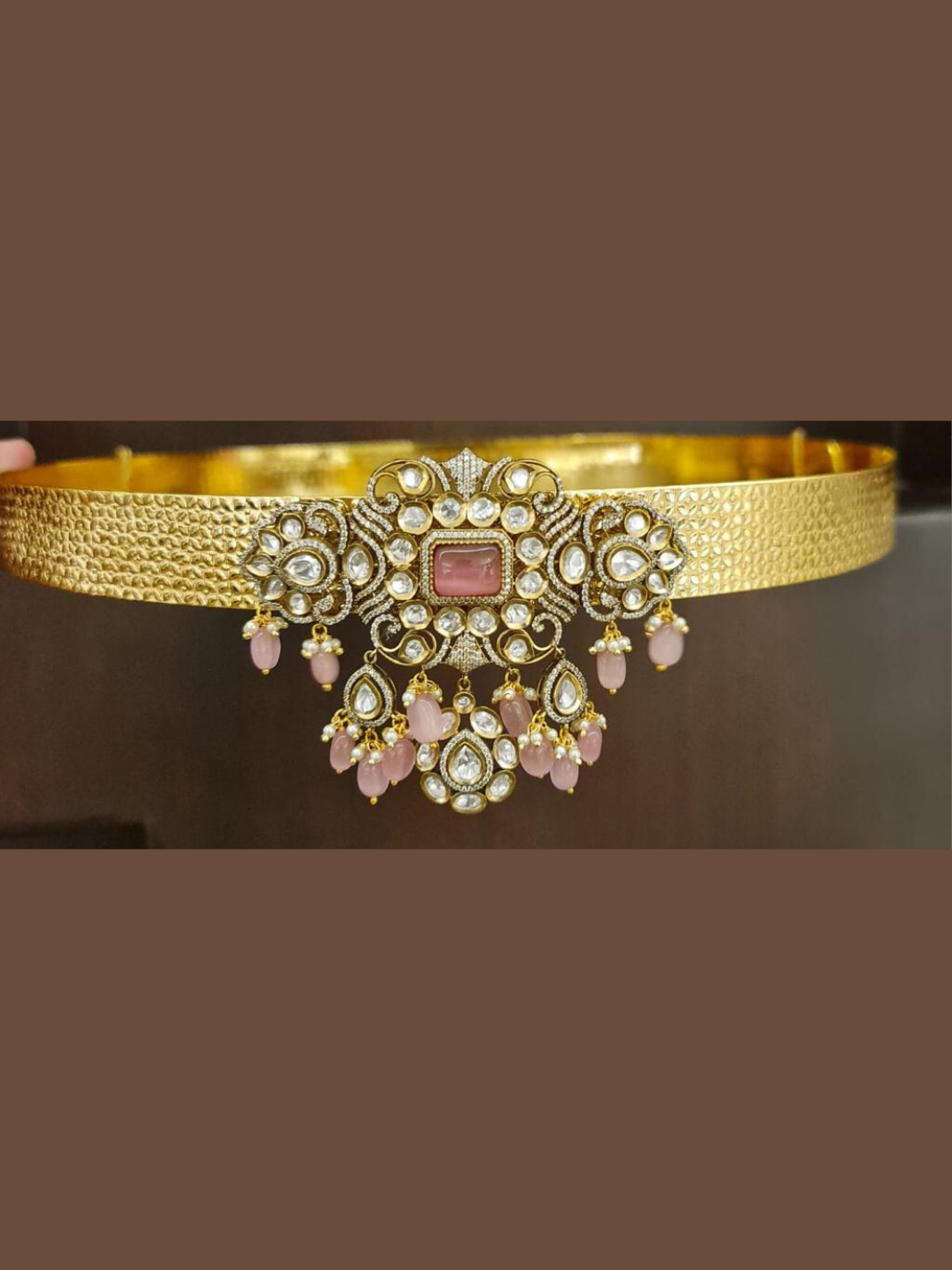 Golden kundan and beads jewellery hipbelt (vaddanam) no.545 S