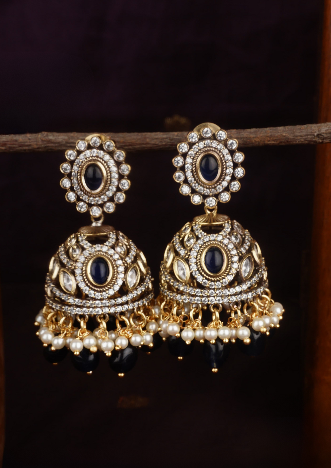 Kundan and beads earrings SF 270 S