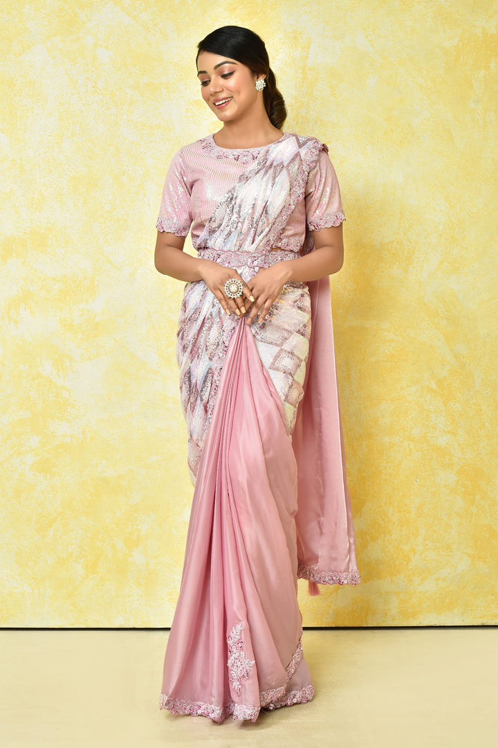 Premium designer saree IF - Pink