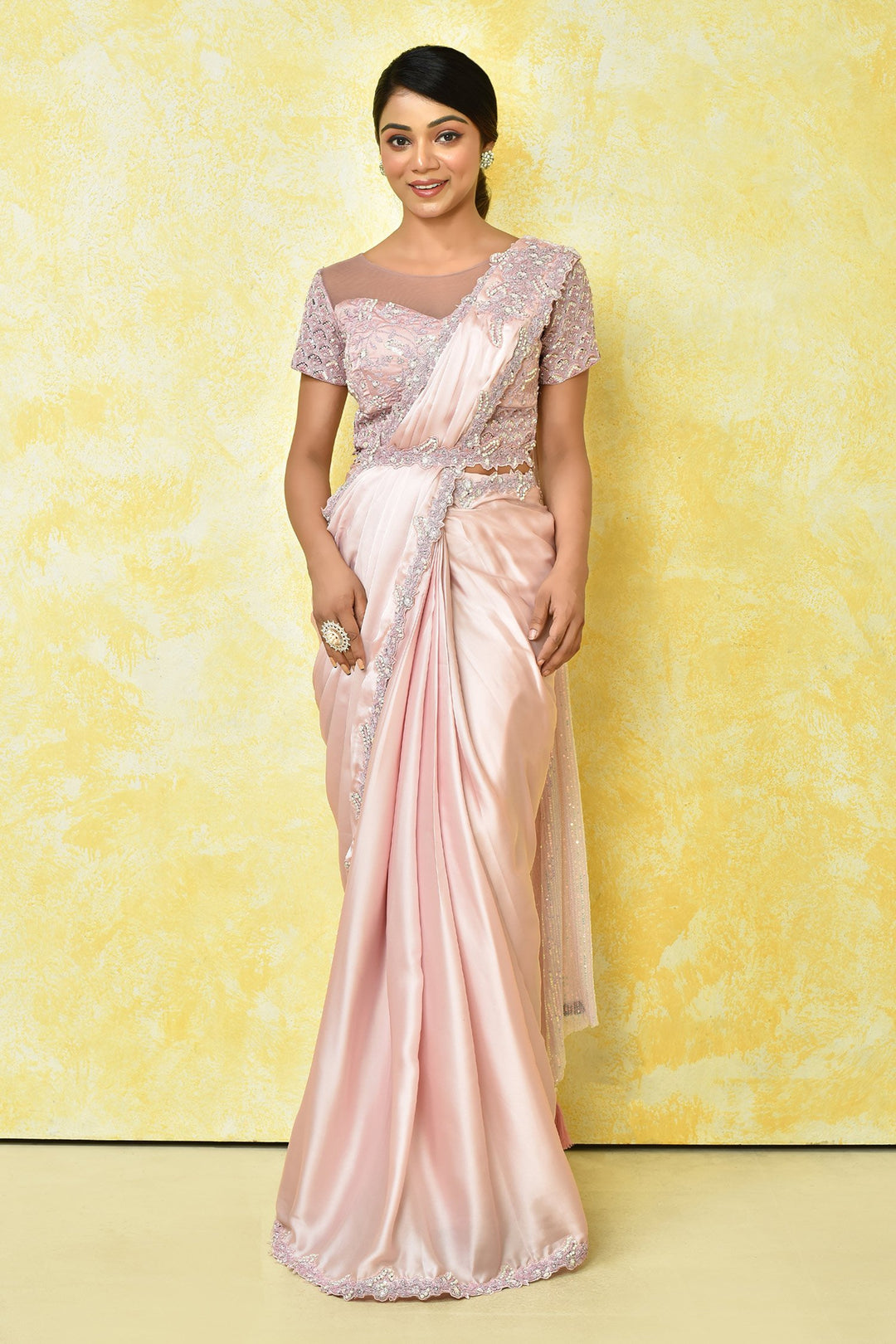 Premium designer saree IF - Pink