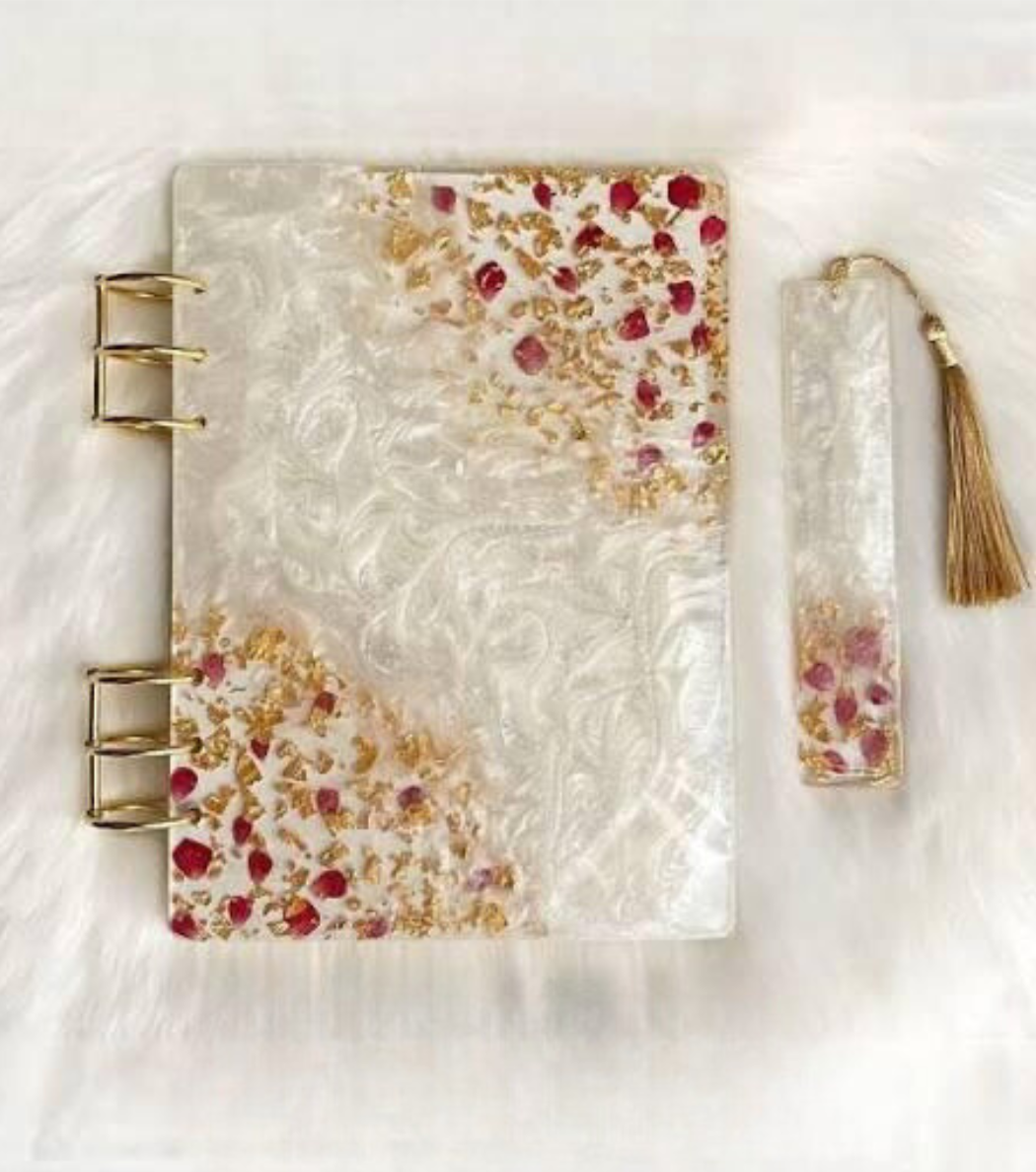 Resin diary with bookmark