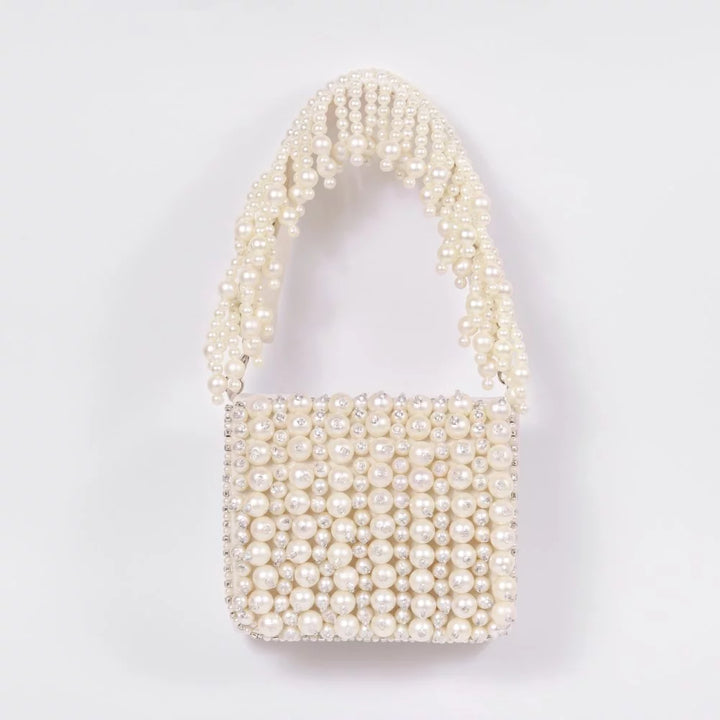 Jade White Bag with Embroidered Handle