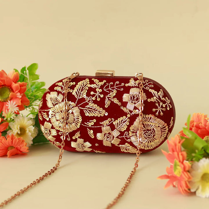 Begum Zardozi Hand Embroidered Clutch TC