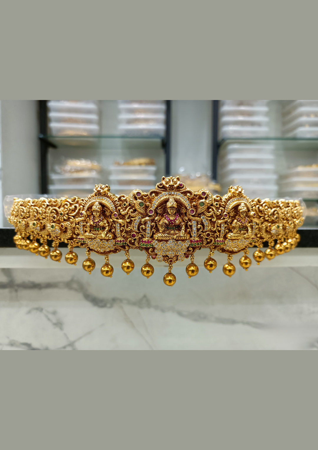 Kundan and beads nakshi temple jewellery hipbelt (vaddanam)LC1032020
