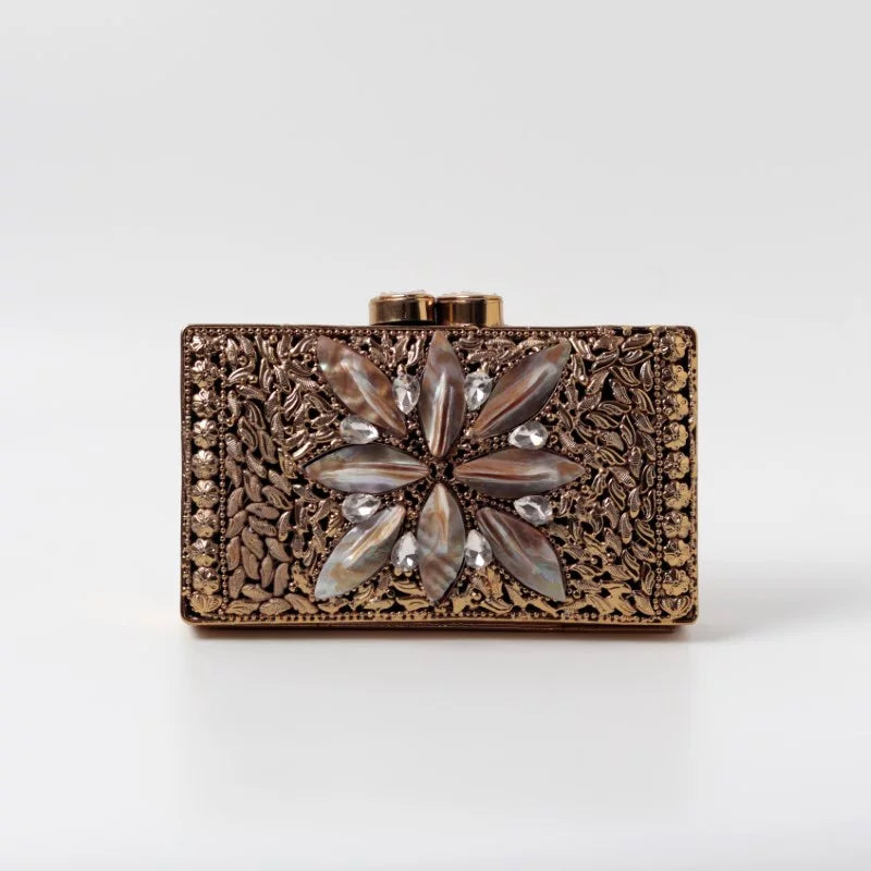 Nadia Embellished Mother of Pearl Clutch