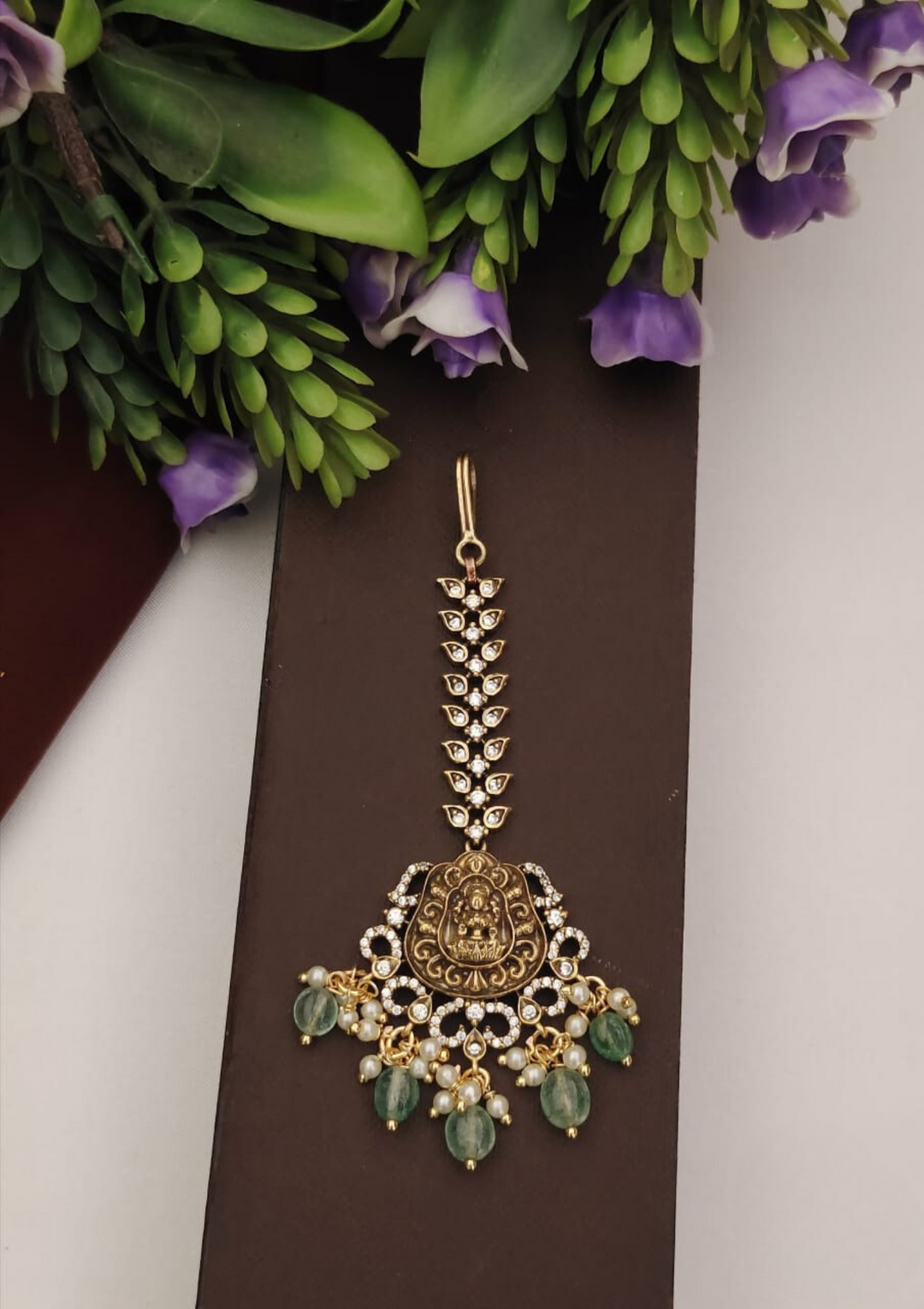 Kundan and beadst emple jewellery mangtikka  PC'S 70004