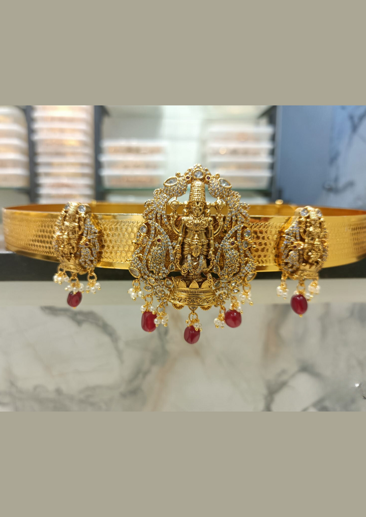 Kundan and beads temple jewellery hipbelt (vaddanam) LC1015020