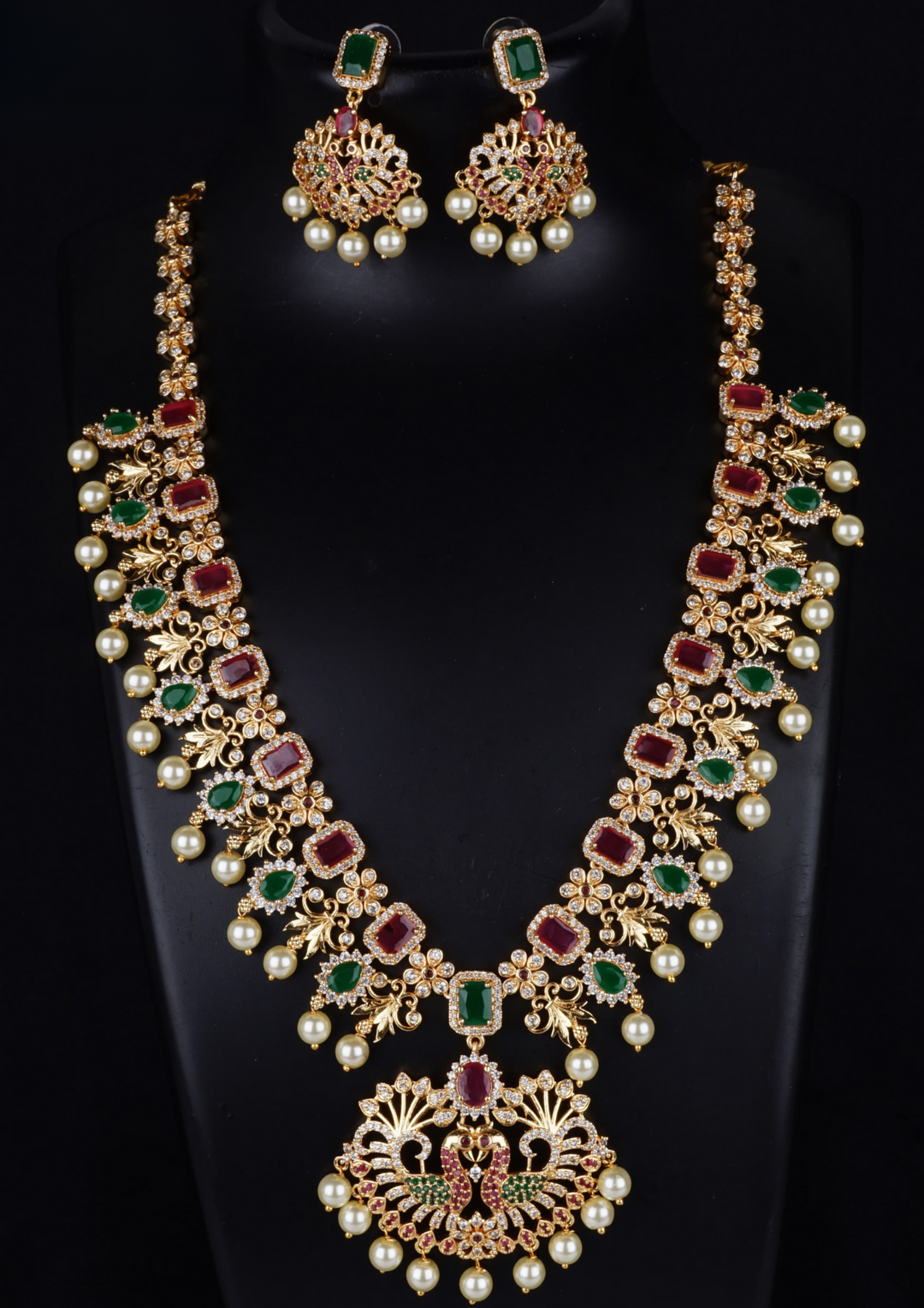 Kundan and beads necklace set with earrings LC 1019020
