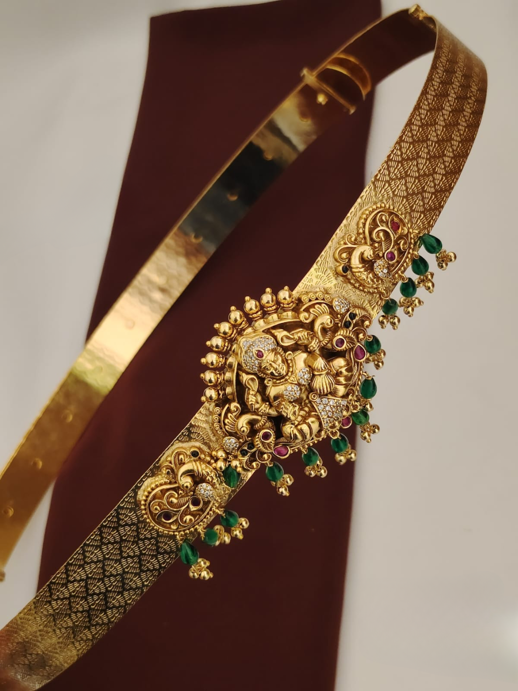 Kundan and Guttapusalu beads temple jewellery hip belt (vaddanam) PC’S 230591