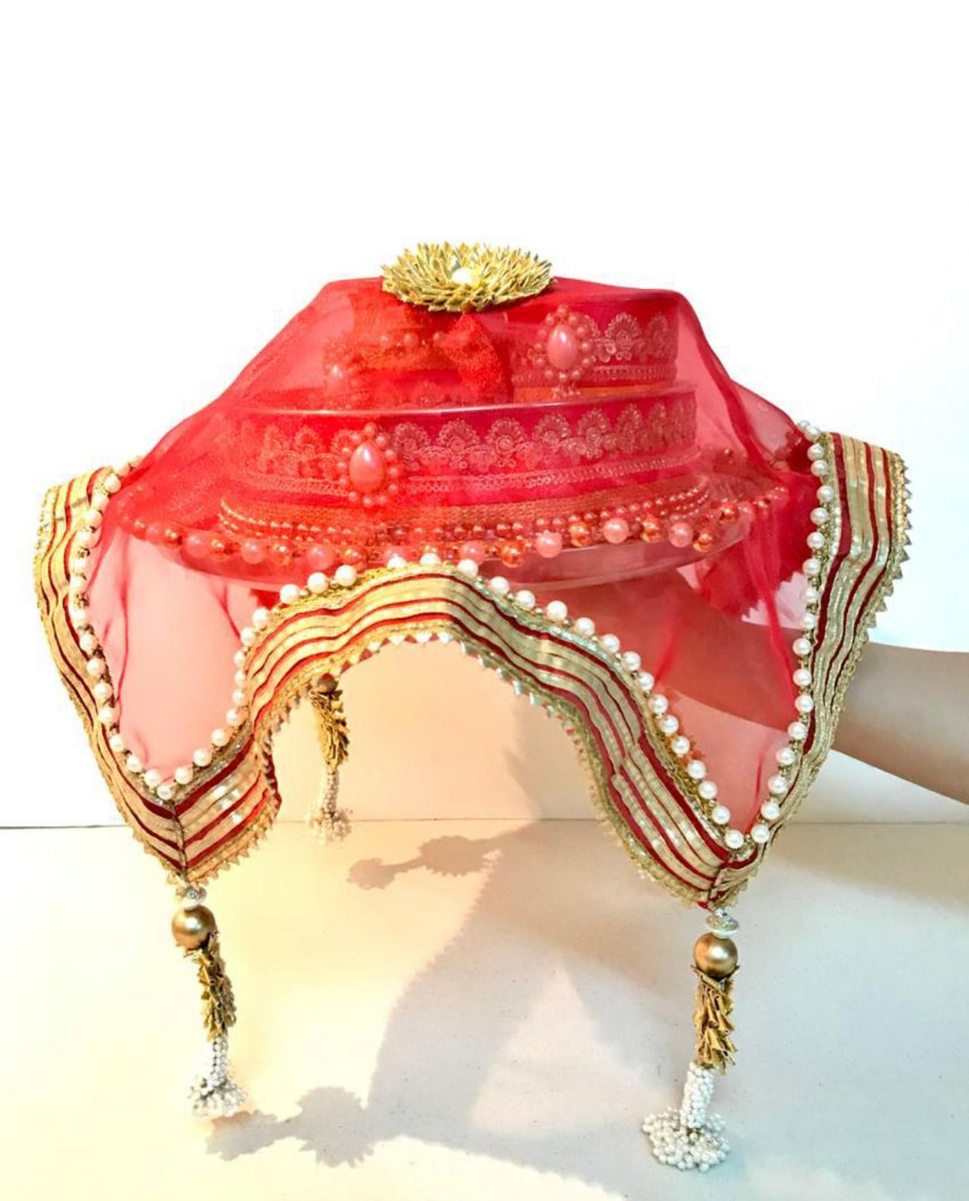 Thali covers in organza and pearl