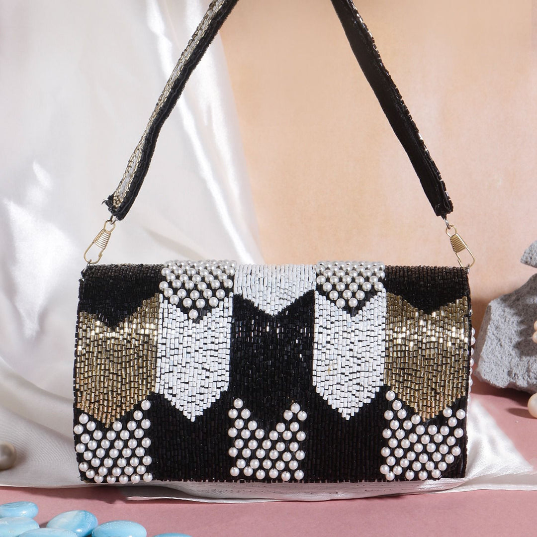Black and white flap bags