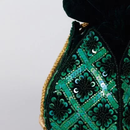 Ehsaas Hand Embroidered Lotus Potli Green