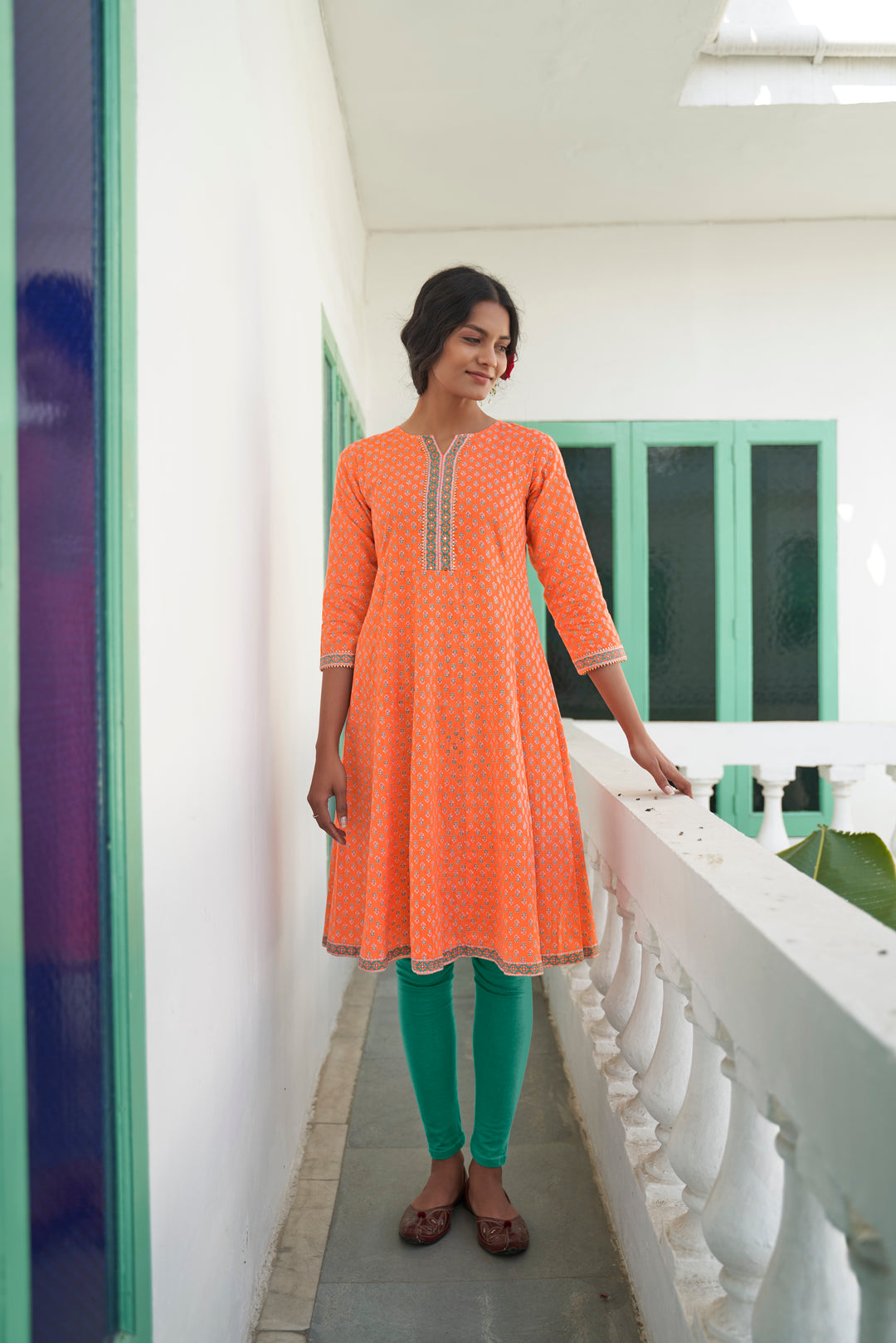 Premium festive wear kurti IF - Orange