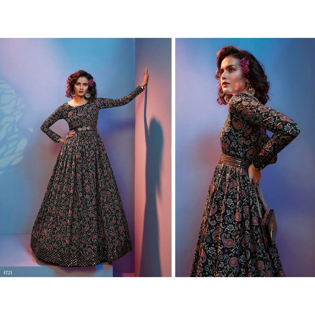 Print with Sequence Work Gown - Shubhkala Flory Vol 19